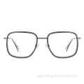 European Comfortable Acetate Metal Combined Eyewear Frames For Unisex